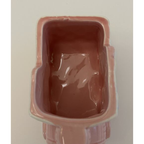 Nancy Pew Ceramic Planter Pink Train Baby Shower Nursery Decor Vintage - Picture 5 of 7
